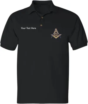 ALLNTRENDS Men's Polo T Shirt Mason Symbol Embroidered Freemasonry Shirt