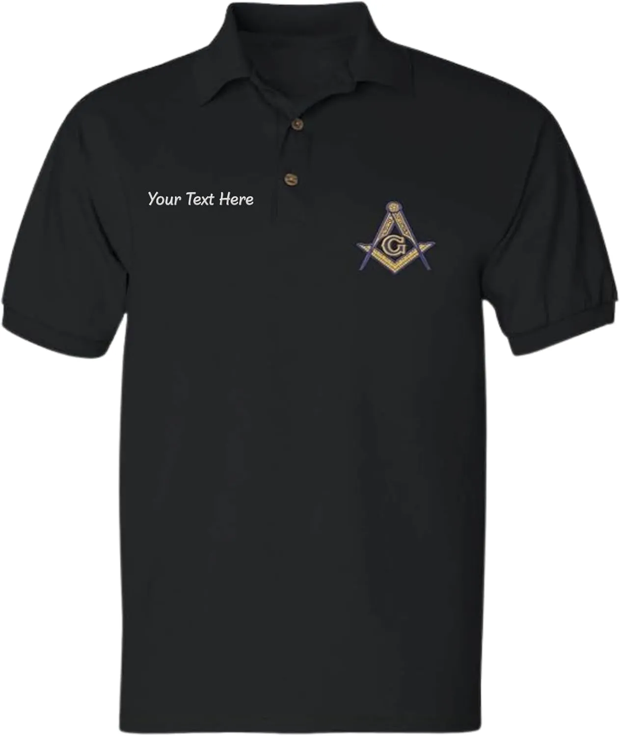 ALLNTRENDS Men's Polo T Shirt Mason Symbol Embroidered Freemasonry Shirt