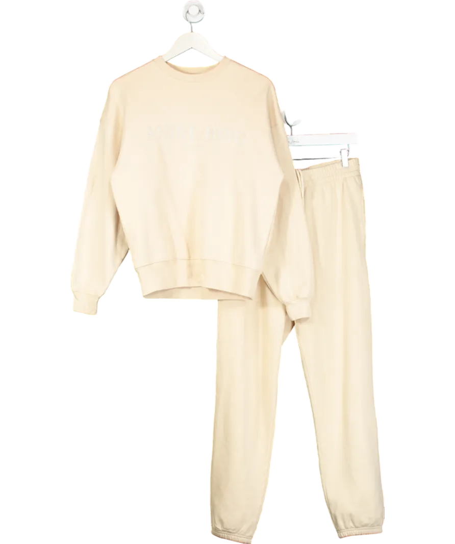 Anine Bing Cream logo Embroidered Sweatshirt And Cuffed Joggers - Joggers UK S, Sweater UK XS