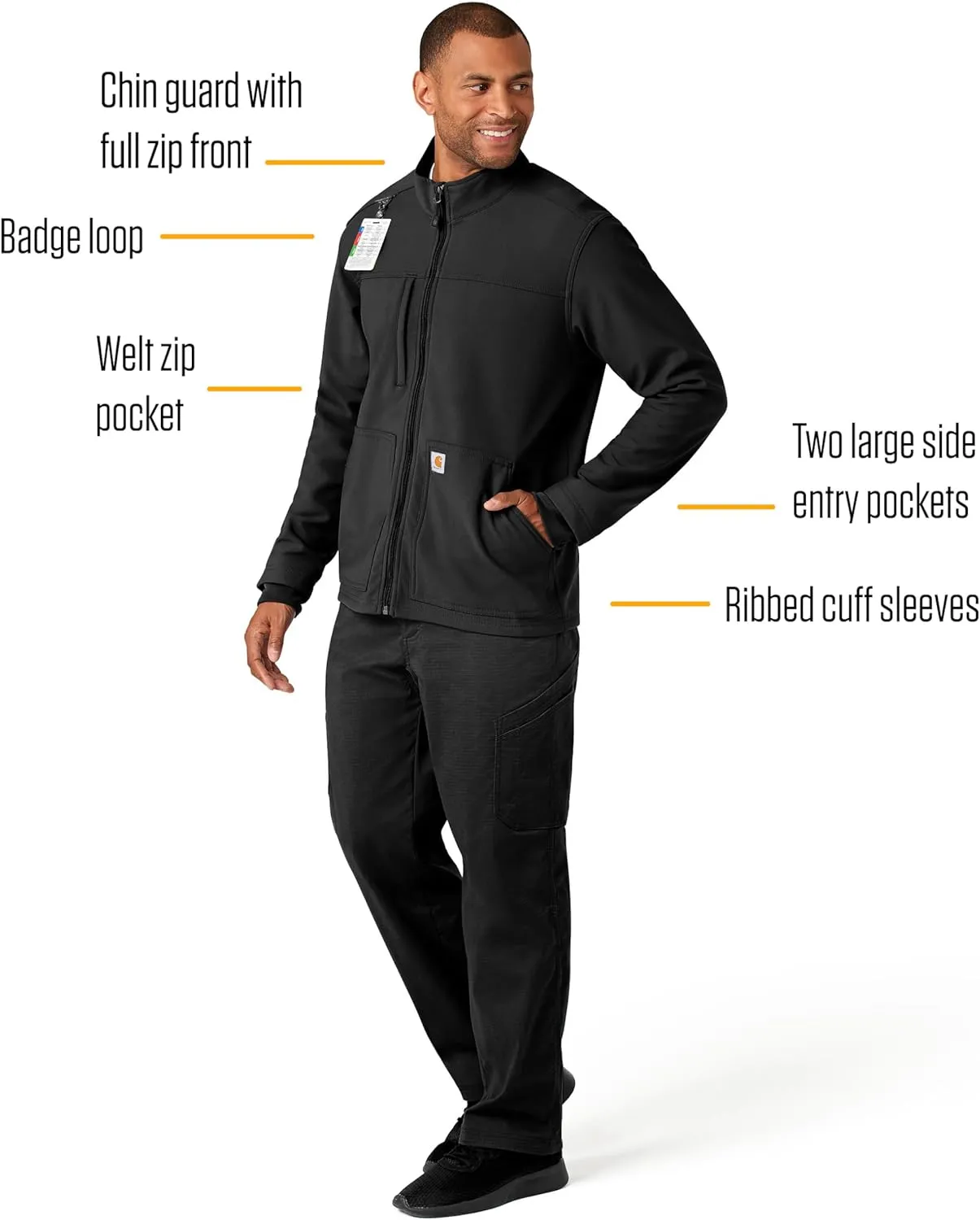 Carhartt Scrubs C80023 Men's Rugged Flex Modern Fit Bonded Fleece Jack