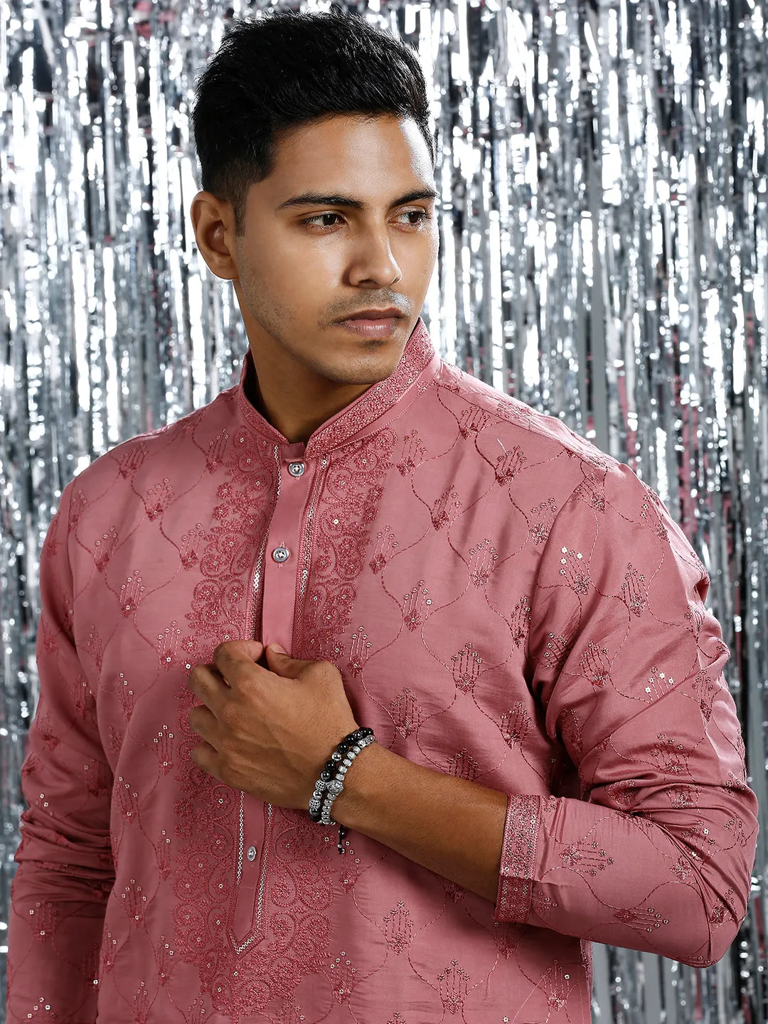 CHATEAU ROSE KURTA SET WITH INTRICATE EMBROIDERY WORK