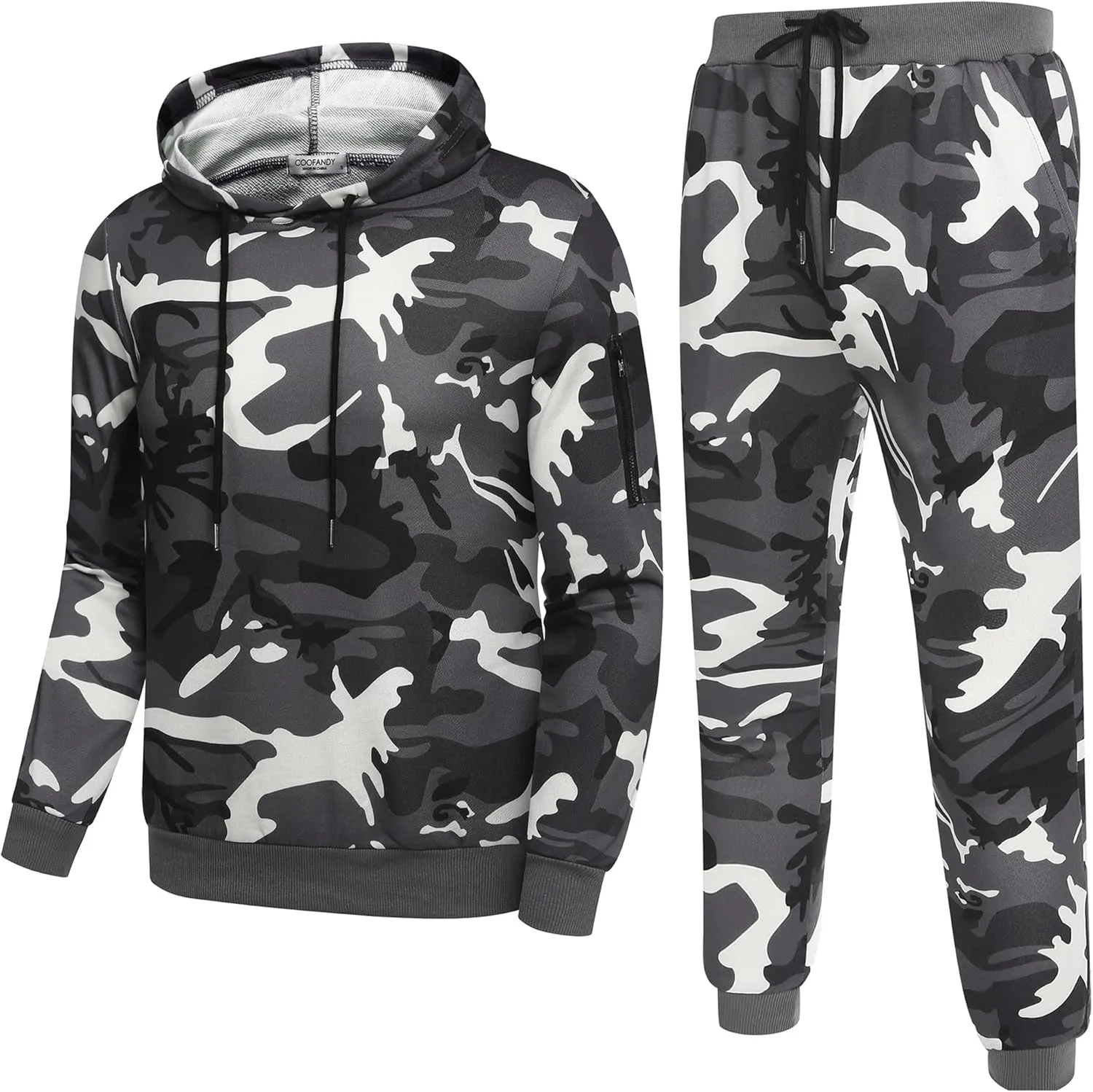 COOFANDY Men's Tracksuit 2 Piece Hooded Athletic Sweatsuits Casual Running Jogging Sport Suit Sets