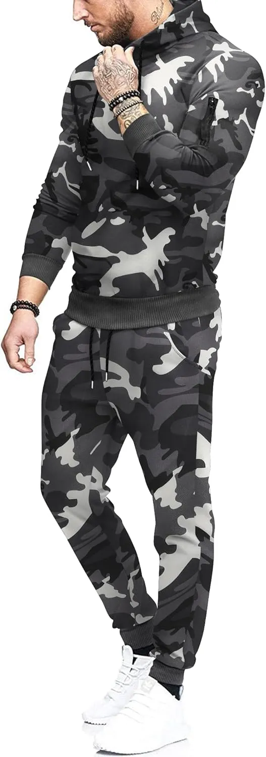 COOFANDY Men's Tracksuit 2 Piece Hooded Athletic Sweatsuits Casual Running Jogging Sport Suit Sets