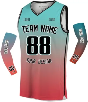 Custom Gradient Basketball Jersey Design Any Team Name Logo,Personalized Sport Jerseys for Men/Women/Youth