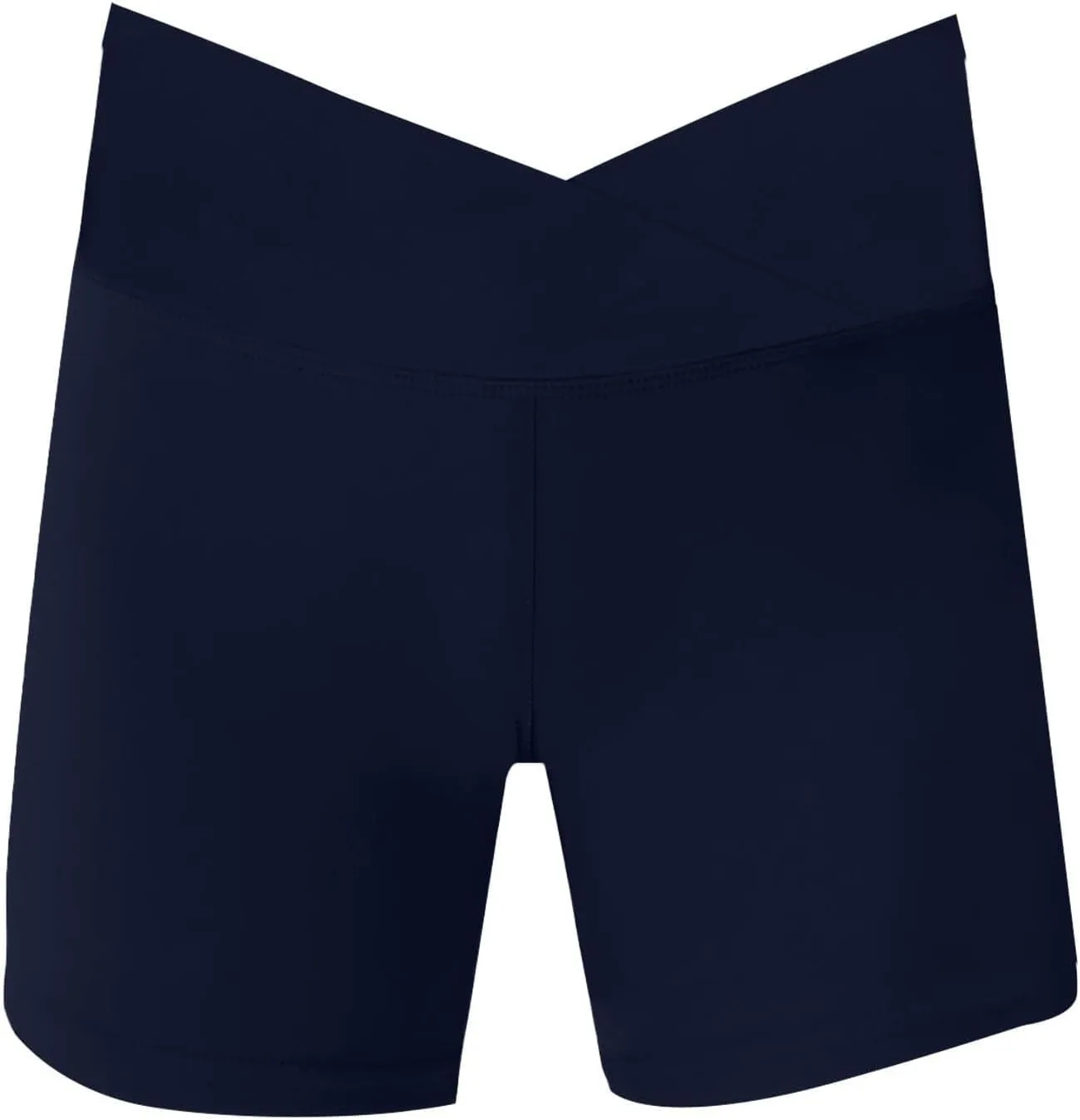 Girl Yoga Shorts for Workout V Waise Crossover Athletics Spandex Compression Biker Shorts High Waisted Kid Running Short