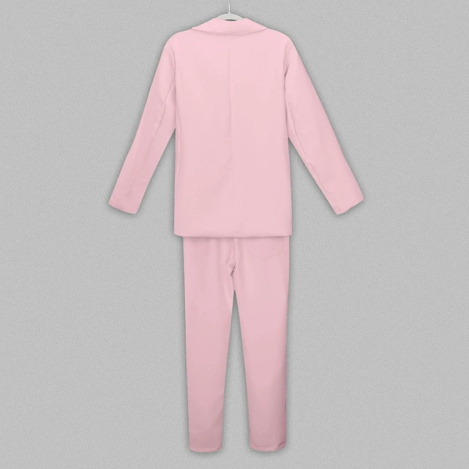 Girl's 2 Piece Blazer Set School Button Front Long Sleeve Blazer and Long Pants Suit Lapel Collar Girls Jackets Sets