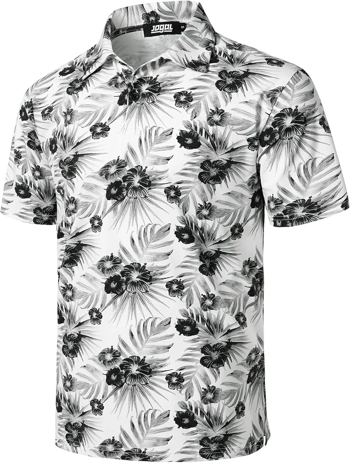 JOGAL Mens Golf Polo Shirts Short Sleeve Dry Fit Performance Moisture Wicking Printed Summer T-Shirt