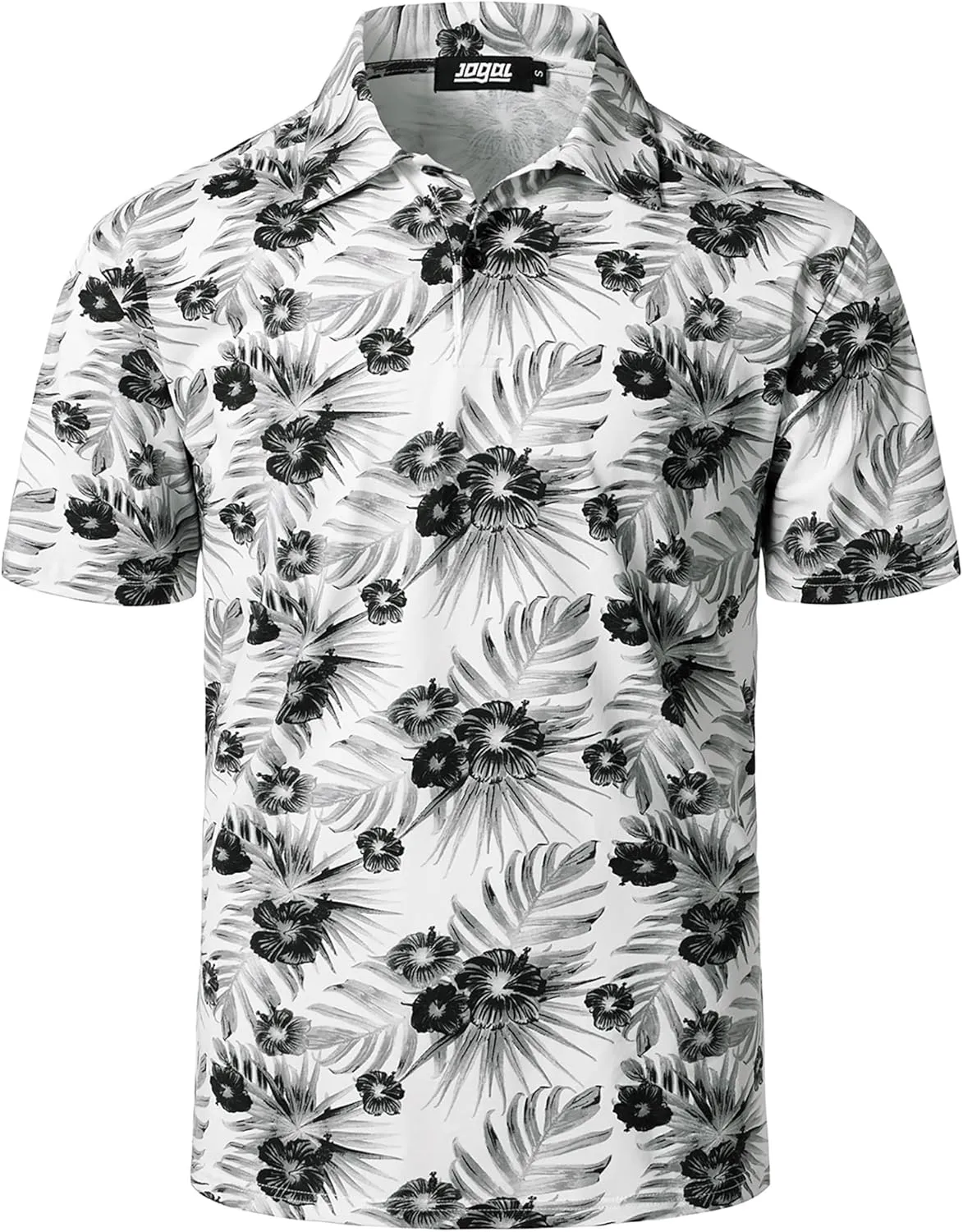 JOGAL Mens Golf Polo Shirts Short Sleeve Dry Fit Performance Moisture Wicking Printed Summer T-Shirt