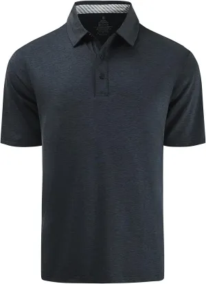 Men's Quick Dry Golf Polo Shirt Moisture Wicking Performance Short Sleeve Athletic Golf Shirts for Men