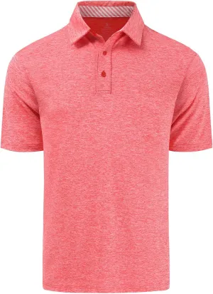 Men's Quick Dry Golf Polo Shirt Moisture Wicking Performance Short Sleeve Athletic Golf Shirts for Men