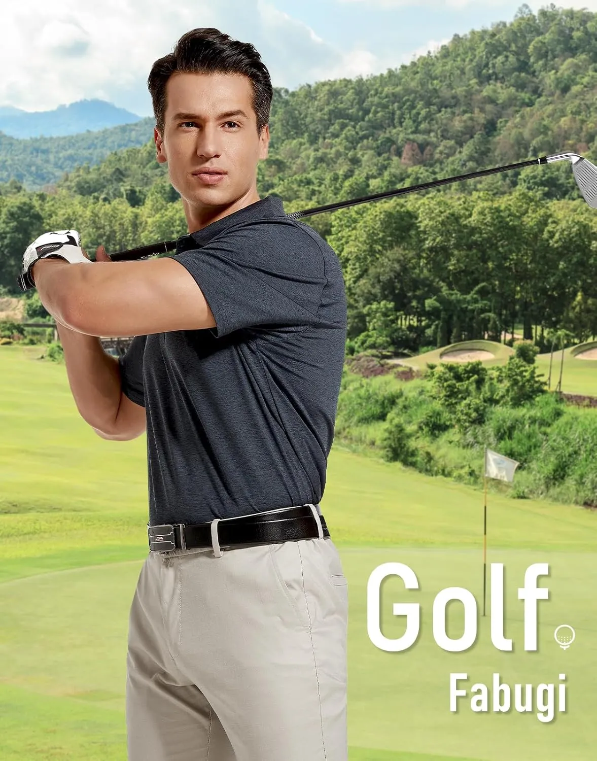 Men's Quick Dry Golf Polo Shirt Moisture Wicking Performance Short Sleeve Athletic Golf Shirts for Men