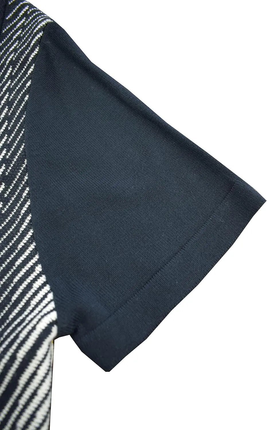 Mens Short Sleeve Knit Sports Shirt - Modern Polo Vintage Classics: Mlange Panel