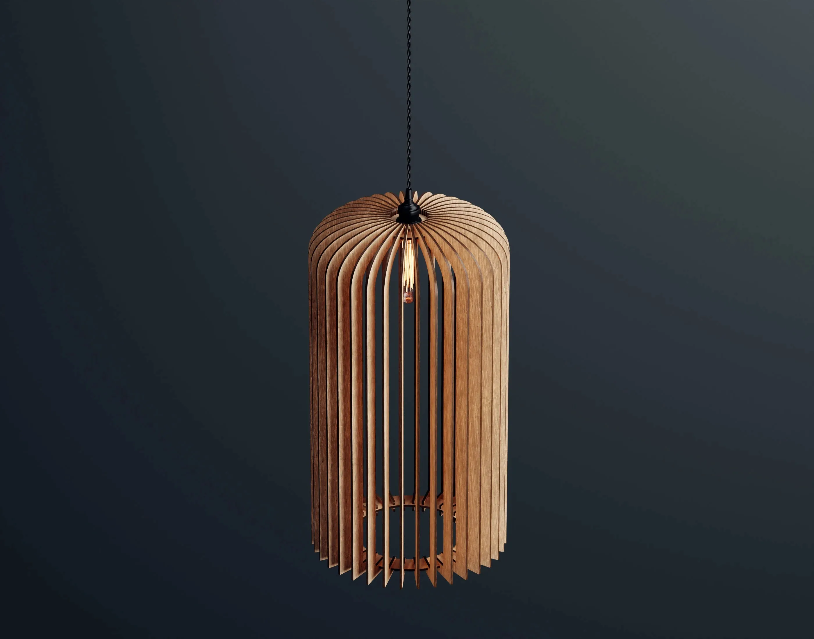 Modern Wooden Chandelier Lampshade