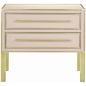 Rose Brass Accent Modern Chest