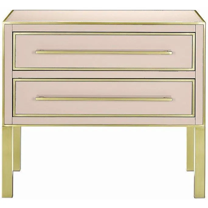 Rose Brass Accent Modern Chest