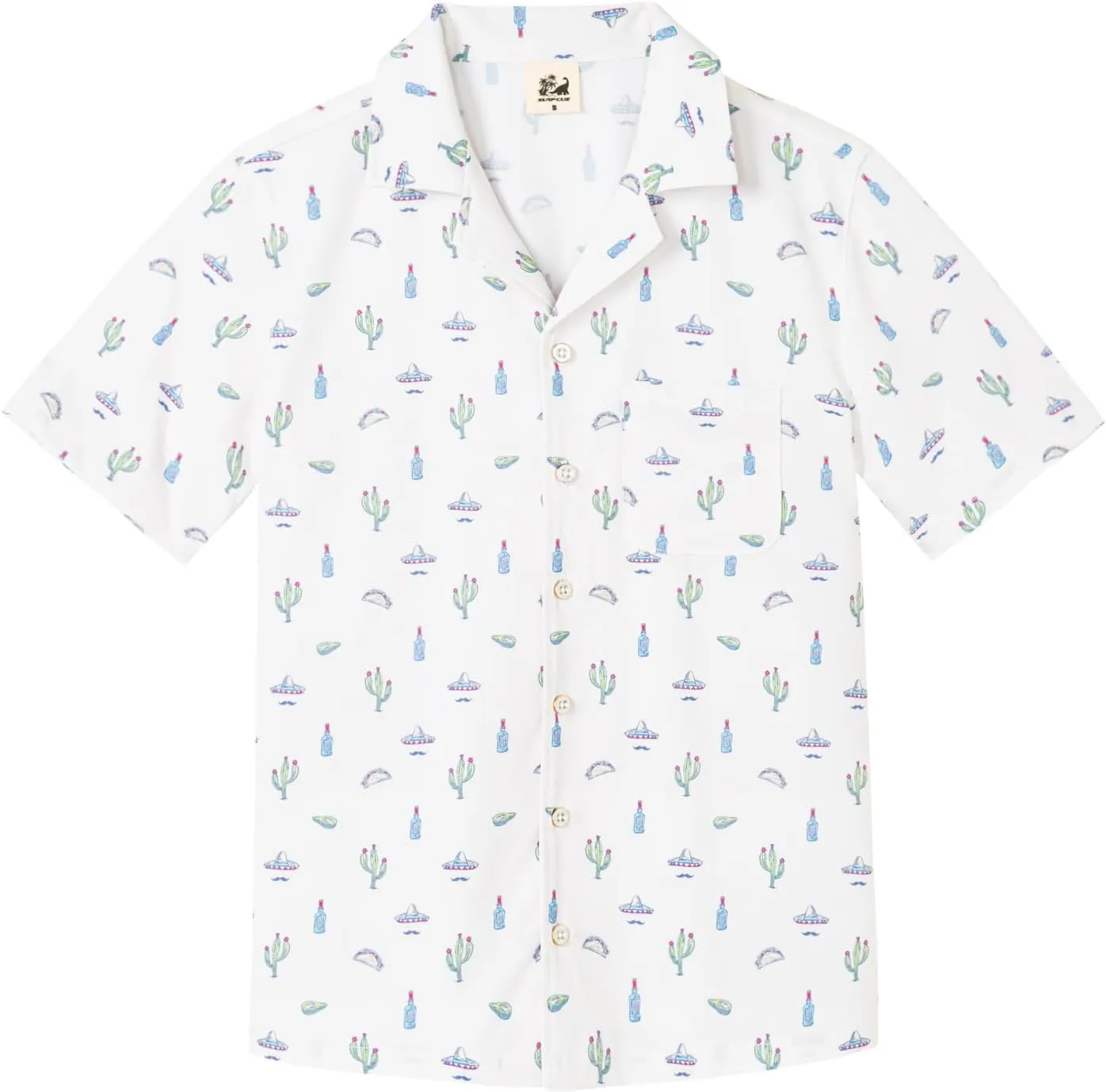 SURF CUZ Boys Hawaiian Shirt Button Down Shirt Toddler to Big Kid Short Sleeve Funny Vacation
