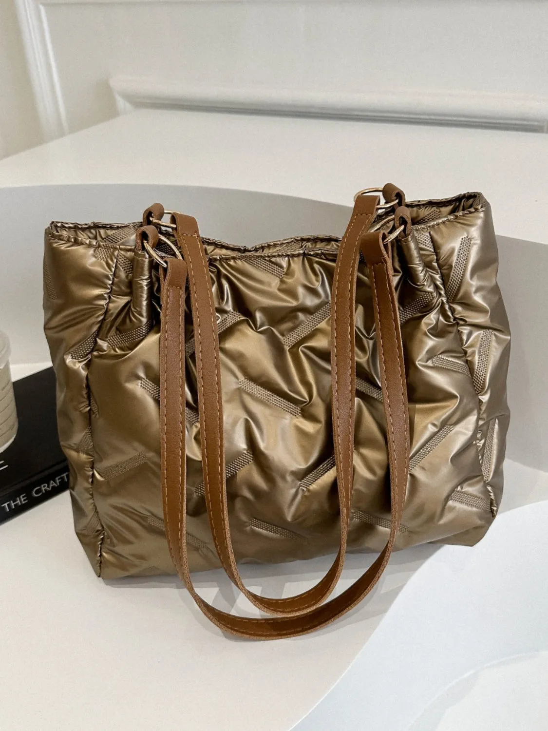 Textured Polyester Shoulder Bag