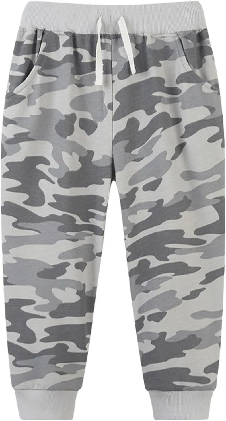 Toddler Boys Camouflage Sweatpants Drawstring Elastic Pull-On Joggers Active Pants Sport High Waisted Trousers Bottoms