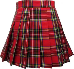 TONCHENGSD Women's High Waist Pleated Mini Skirt Skater Tennis Skirt