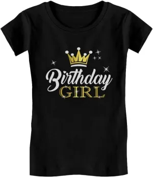 Tstars Princess Crown Birthday Girl Shirt Gifts for 3rd 4th 5th 6th 7th 8th 9th Bday Girls Kids Fitted T-Shirt