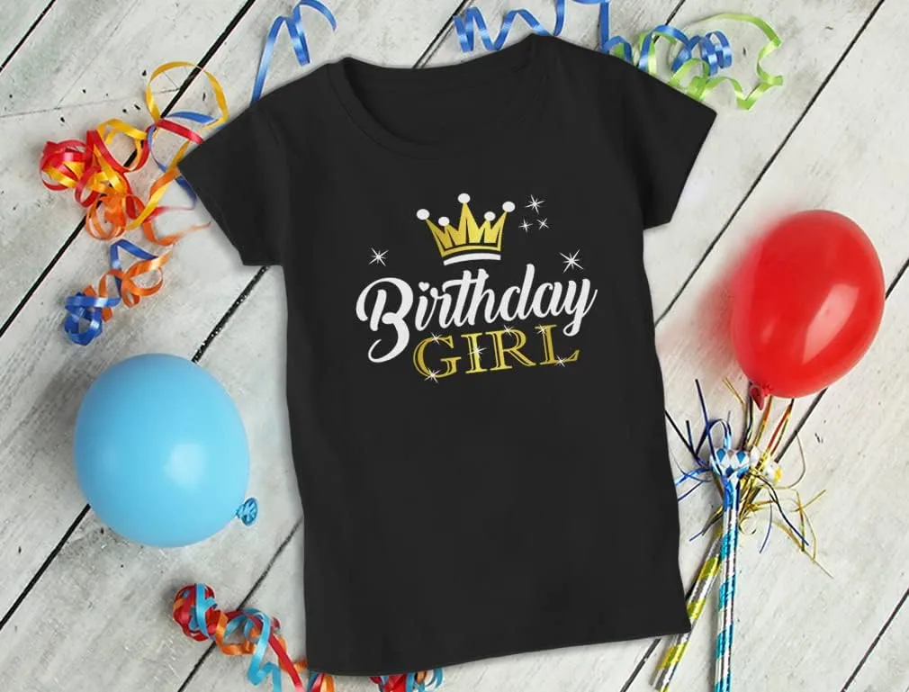 Tstars Princess Crown Birthday Girl Shirt Gifts for 3rd 4th 5th 6th 7th 8th 9th Bday Girls Kids Fitted T-Shirt