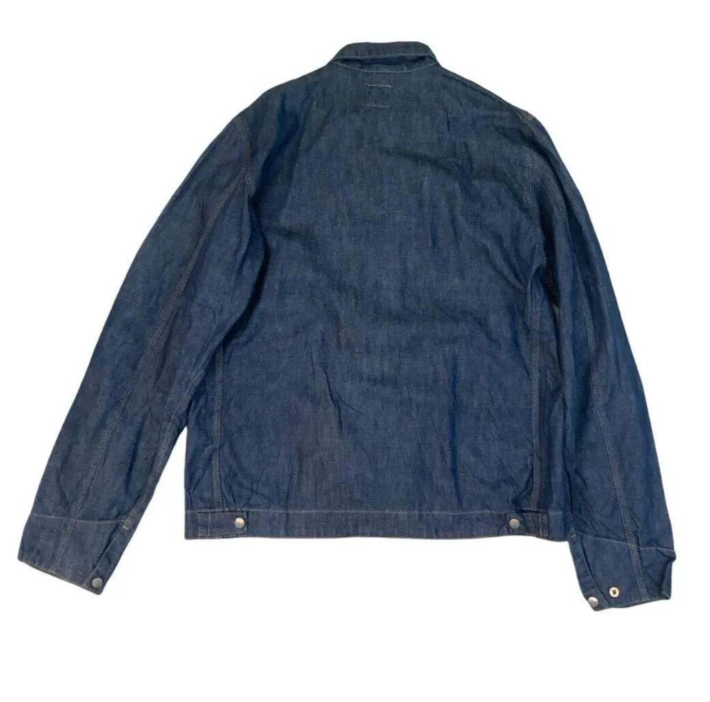 VTG CARHARTT INDIGO DENIM ZIP UP CHORE JACKET ROCKABILLY US WORKWEAR XL 46”