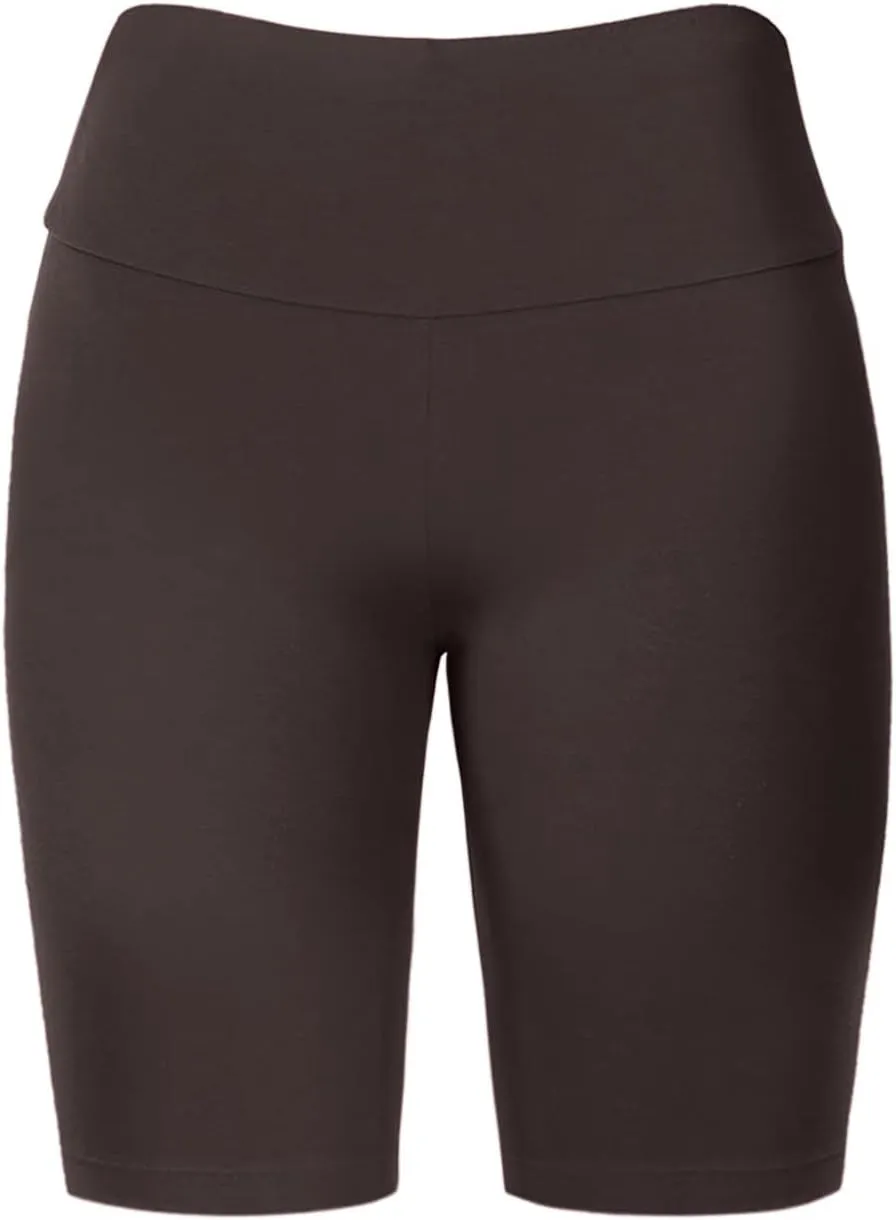 Women's Biker Shorts Buttery Soft High Waist Mid Thigh Cotton Spandex Pants