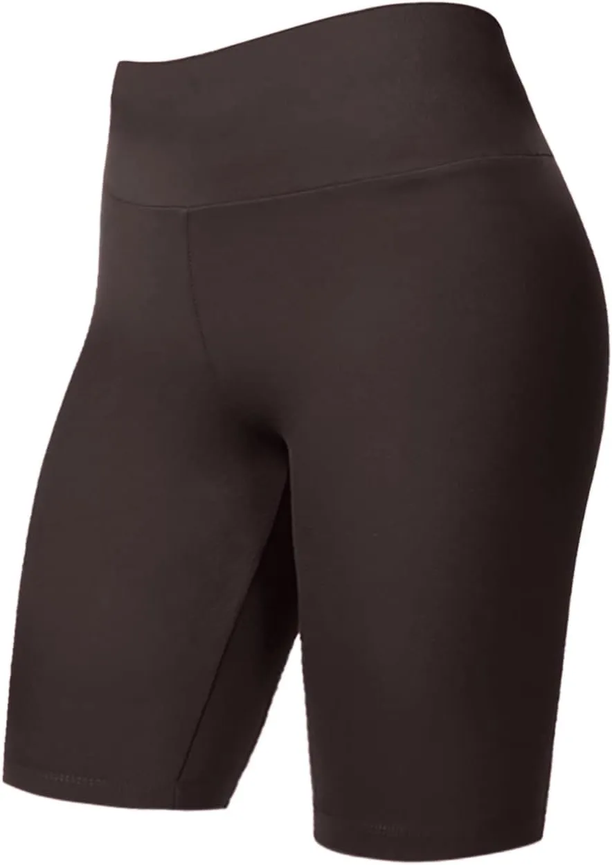 Women's Biker Shorts Buttery Soft High Waist Mid Thigh Cotton Spandex Pants
