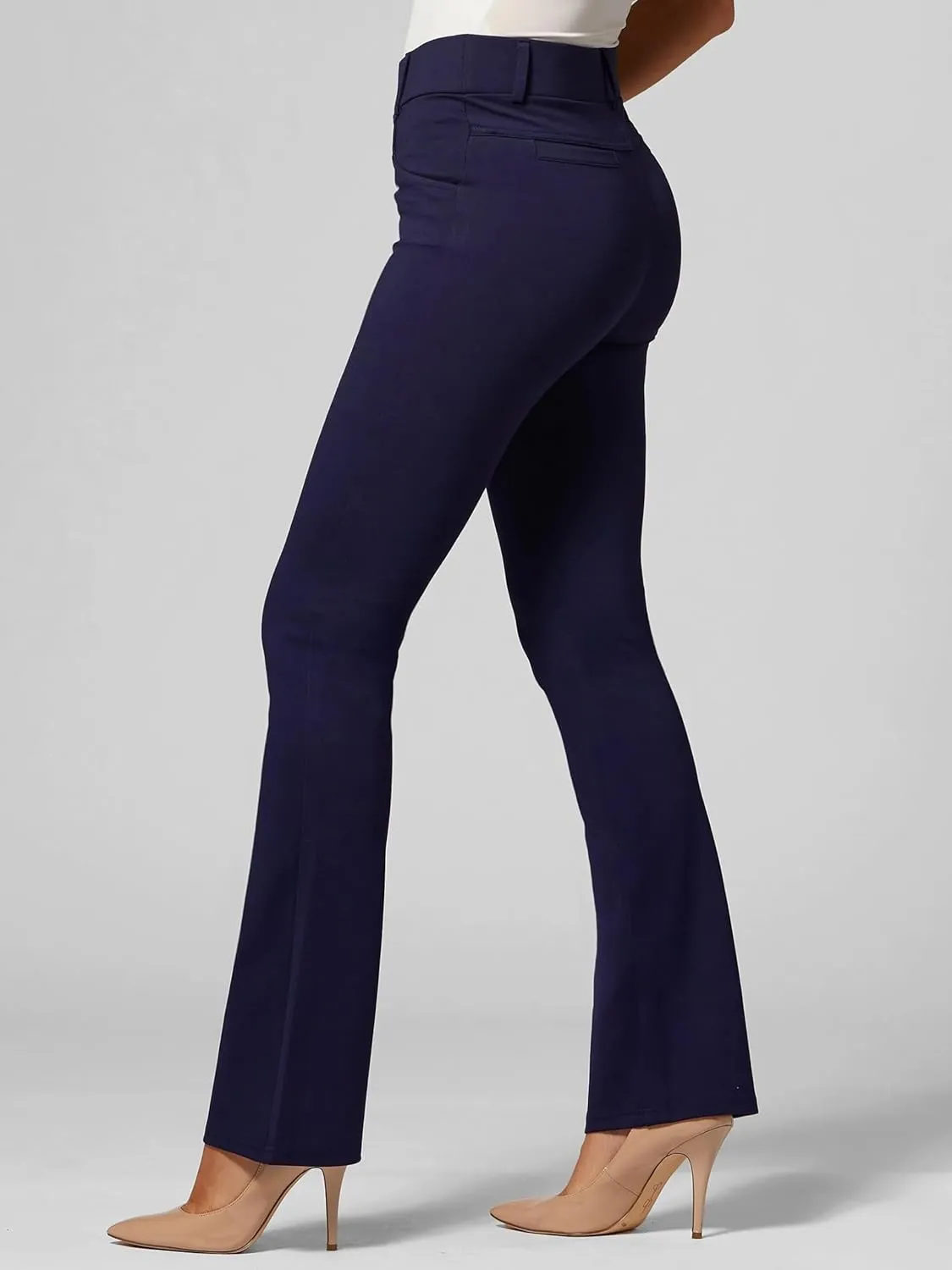 Women's Dress Pants - Wear to Work - Tummy Control Stretch - Pockets & Belt Loops - Bootcut (Available in Plus Size)