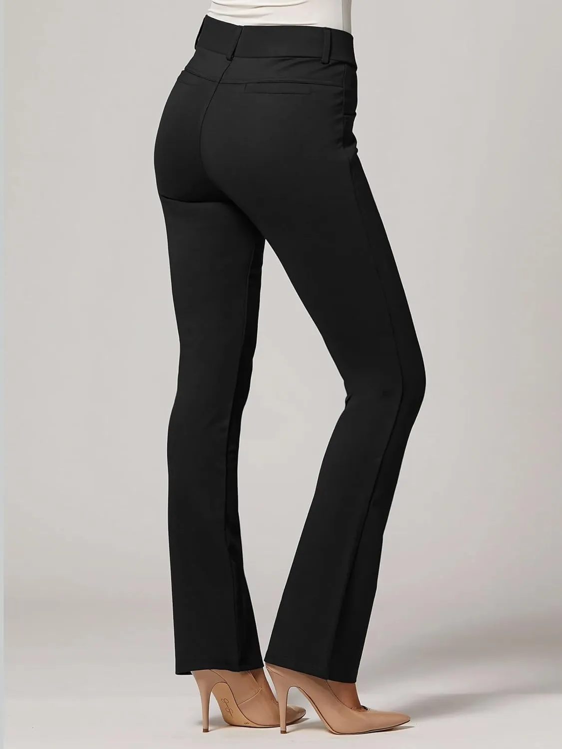 Women's Dress Pants - Wear to Work - Tummy Control Stretch - Pockets & Belt Loops - Bootcut (Available in Plus Size)