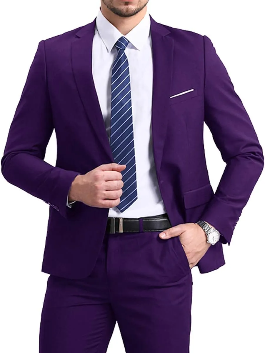 YFFUSHI Men' Slim Fit Casual Blazer One Button Lightweight Suit Jacket Business Party Sport Coat