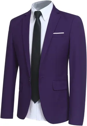 YFFUSHI Men' Slim Fit Casual Blazer One Button Lightweight Suit Jacket Business Party Sport Coat